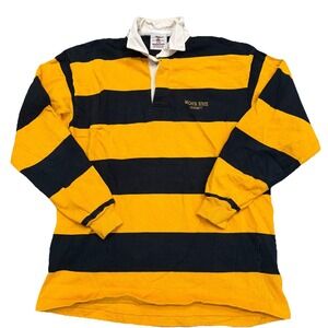 Vintage Barbarian Rugby Shirt Men's 2XL Tall 2XLT Yellow Black Heavyweight Thick